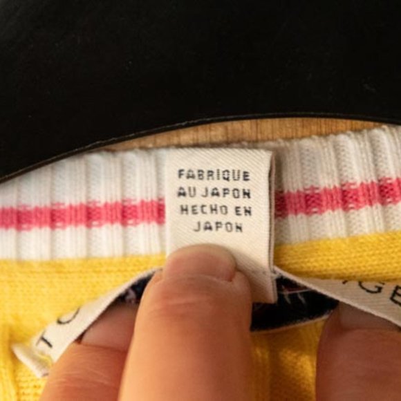 Y2K Tommy Hilfiger Yellow Cotton Blend Short Sleeves Blouse womens XL - Picture 6 of 11